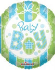 Round Congrats Baby Boy Bib (Helium) - 18 Inches