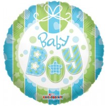 Round Congrats Baby Boy Bib (Helium) - 18 Inches