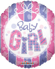 Round Baby Girl Bib (Helium) - 18 Inches