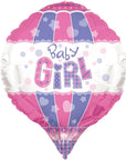 Baby Girl Hot Air Balloon 3D- 28 Inches