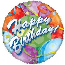 Round Birthday Festive Balloon (Helium) - 18 Inches