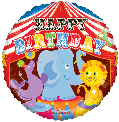 Round Birthday Circus (Helium) - 18 Inches