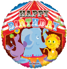 Round Birthday Circus (Helium) - 18 Inches