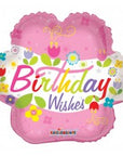 Flower Birthday Wishes (Helium) - 18 Inches