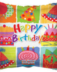 Square Happy Birthday Cake & Present (Helium) - 18 Inches