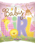 Round Baby Girl Safari (Helium) - 18 Inches