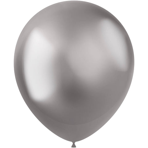 Intense 50pc Silver Latex Balloon (Helium/Air Filled) - 13 Inches