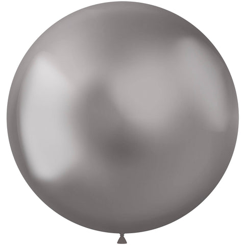 Intense Silver Latex Balloon (Helium/Air Filled) - 19 Inches