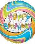 Round Happy Birthday Funky Balloon (Helium) - 18 Inches