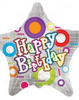 Star Happy Birthday  Neon Balloon (Helium) - 18 Inches