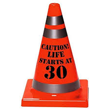 Caution Cone Table decoration 30th Birthday 17cm- 1pc