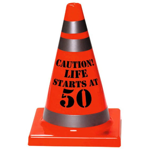 Caution Cone Table decoration 50th Birthday 17cm- 1pc