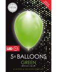 Green Led 5 Latex Balloon (Helium/Air Filled) - 10 Inches