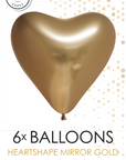 Chrome® Gold Heart Latex Balloon (Helium/Air Filled) - 12 Inches