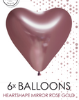 Chrome® Rose Gold Heart Latex Balloon (Helium/Air Filled) - 12 Inches