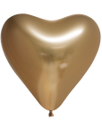 Chrome® Gold Heart Latex Balloon (Helium/Air Filled) - 12 Inches