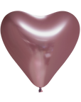 Chrome® Rose Gold Heart Latex Balloon (Helium/Air Filled) - 12 Inches