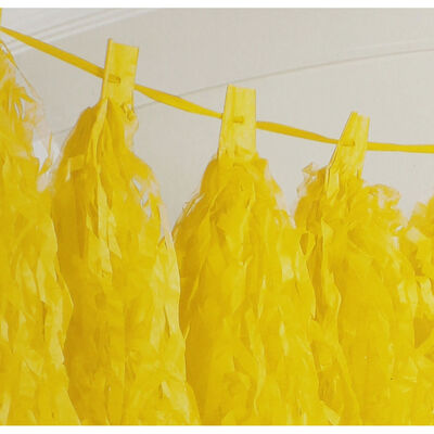 Paper Tassel Garland Yellow 10Ft- 1Pc