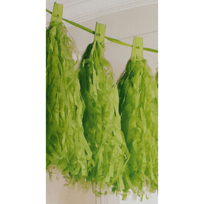 Paper Tassel Garland Lime Green 10Ft- 1Pc