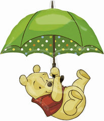 Pooh With Umbrella (Helium) - 35 Inches