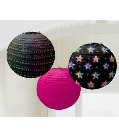 Paper Hanging Lanterns Decoration Disco Party-3pc