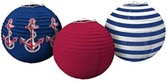 Party Lanterns Anchors Aweigh 9.5In- 3Pc