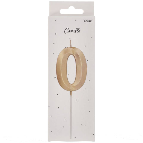 Candle  Glamour Vibes Metallic Gold Number 0 - 1 Pc- (7cm)