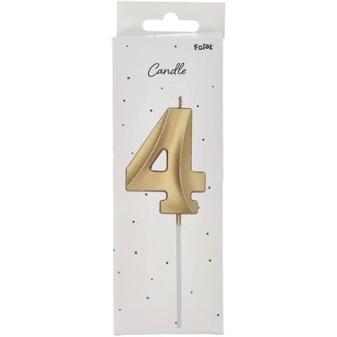 Candle  Glamour Vibes Metallic Gold Number 3 - 1 Pc- (7cm)