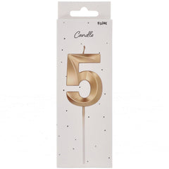 Candle  Glamour Vibes Metallic Gold Number 5 - 1 Pc- (7cm)