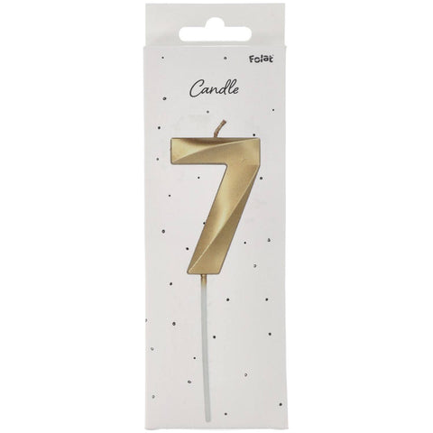 Candle  Glamour Vibes Metallic Gold Number 7 - 1 Pc- (7cm)