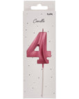 Candle  Glamour Vibes Metallic Pink Number 4 - 1 Pc- (7cm)