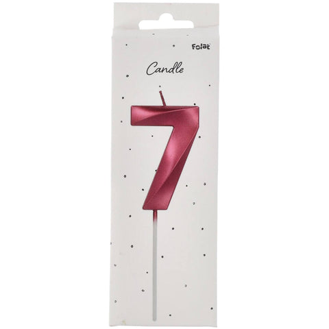 Candle  Glamour Vibes Metallic Pink Number 7 - 1 Pc- (7cm)