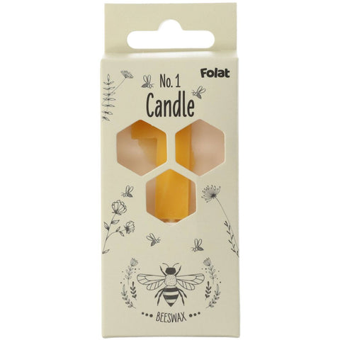 Candle  Bees Wax Number 1 - 1 Pc- (4.5cm)