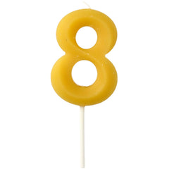 Candle  Bees Wax Number 8 - 1 Pc- (4.5cm)