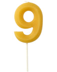 Candle  Bees Wax Number 9- 1 Pc- (4.5cm)