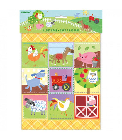 Plastic Loot Bags Farm Party 23cm*18cm -8 pc