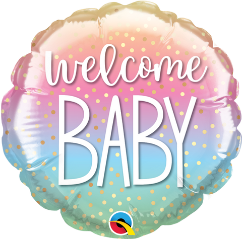 Round Welcome Baby Rainbow Confetti (Air-filled) - 4 Inches