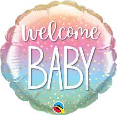 Round Welcome Baby Rainbow Confetti (Air-filled) - 4 Inches