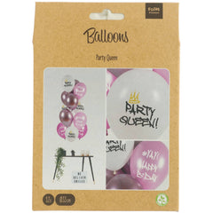 Party Queen 12pc Latex Balloon (Helium/Air Filled) - 13 Inches