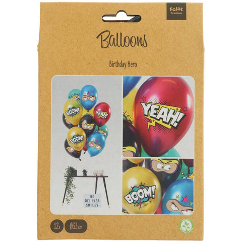 Birthday Hero 12pc Latex Balloon (Helium/Air Filled) - 13 Inches