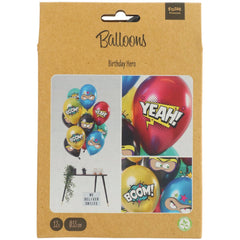 Birthday Hero 12pc Latex Balloon (Helium/Air Filled) - 13 Inches