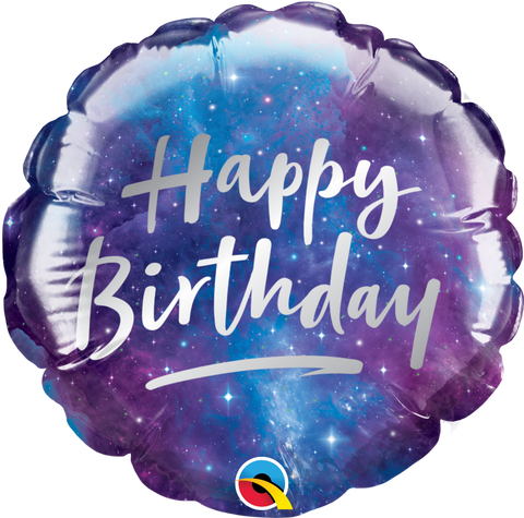 Round Birthday Galaxy (Air-filled) - 4 Inches