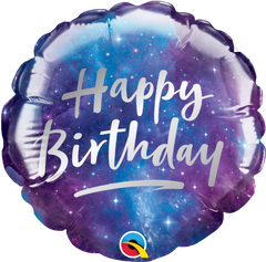 Round Birthday Galaxy (Air-filled) - 4 Inches