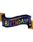 Navy Birthday Banner (Helium) - 45 Inches