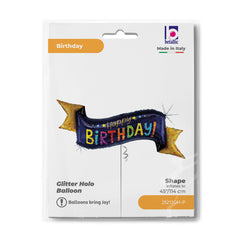 Navy Birthday Banner (Helium) - 45 Inches