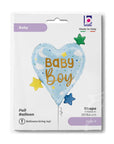 Baby Baby Boy Heart Stars (Helium) - 25 Inches