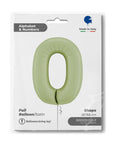 Number 0 Satin Olive Green (Helium) - 26 Inches