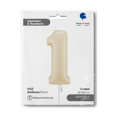 Number 1 Satin Cream (Helium) - 26 Inches