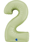 Number 2 Satin Olive Green (Helium) - 26 Inches