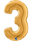 Number 3 Gold (Helium) - 26 Inches